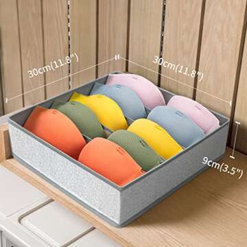 DIMJ Bra Organizer, 2 Pack Bra Storage Organizer for Drawer Closet, Foldable Drawer Organizers for B...