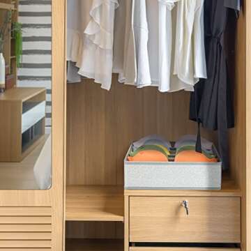 DIMJ Bra Organizer, 2 Pack Bra Storage Organizer for Drawer Closet, Foldable Drawer Organizers for Bras, Closet Organizers and Storage Bins for Bras (A-C Cup), Grey
