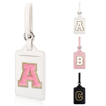 Personalized Chenille Initial Luggage Tags for Stylish Travel