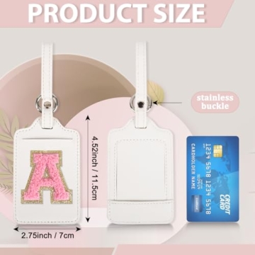 Personalized Chenille Initial Luggage Tags for Travel