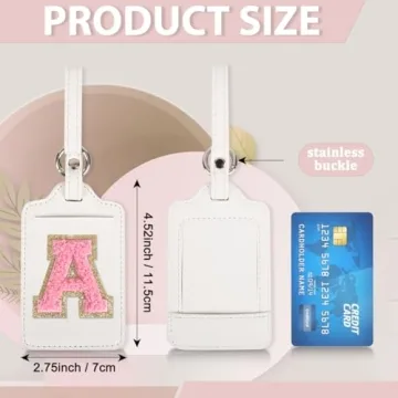 Personalized Chenille Initial Luggage Tags for Travel