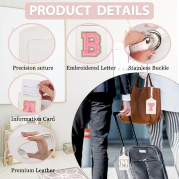 Personalized Chenille Initial Luggage Tags for Travel