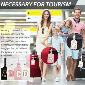 Personalized Chenille Initial Luggage Tags for Travel