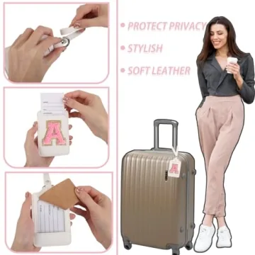 Personalized Chenille Initial Luggage Tags for Travel