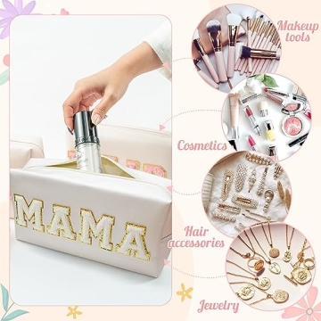 Elegant Y1tvei MAMA Cosmetic Bag for Stylish Moms