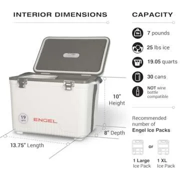 Engel UC19 19qt Leak-Proof Air Tight Cooler for All Outdoor Activities