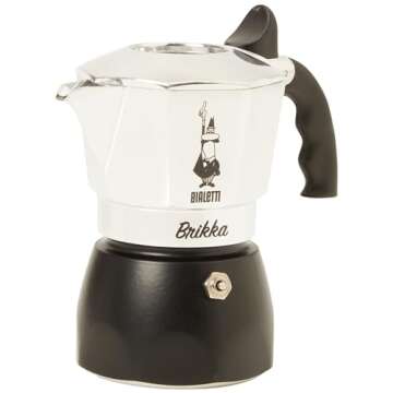 Bialetti - New Brikka, Moka Pot, the Only Stovetop Coffee Maker Capable of Producing a Crema-Rich Espresso, 2 Cups (3,4 Oz), Aluminum and Black