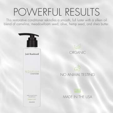 Josh Rosebrook Nourish Conditioner A rich moisturizing conditioner for all hair types and textures w...