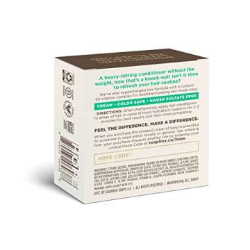 Soapbox Hair Conditioner Bar with Tea Tree Oil to Clean & Purify Dry, Damaged Hair & Scalp - 2oz Solid Conditioner, Low Plastic, Vegan, Sulfate Free, Paraben Free