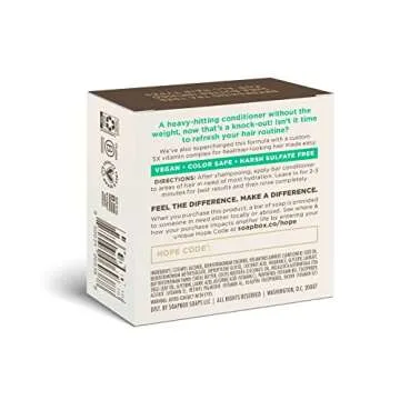 Soapbox Hair Conditioner Bar with Tea Tree Oil to Clean & Purify Dry, Damaged Hair & Scalp - 2oz Solid Conditioner, Low Plastic, Vegan, Sulfate Free, Paraben Free