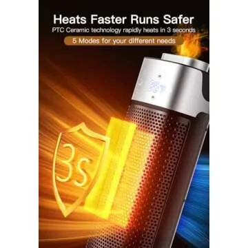 Space Heaters for Indoor Use, Staholz 3-in-1 Electric Heater with Humidifier with 3D Flame Ambient Light, 1500W Portable Heater with Thermostat, Remote, 12H Timer for Office Bedroom