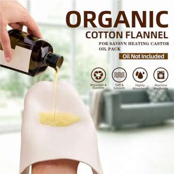 Organic Cotton Flannel for SAVSVN Heating Castor Oil Pack - 2Pcs Set | Mess-Free & Reusable | Highly...