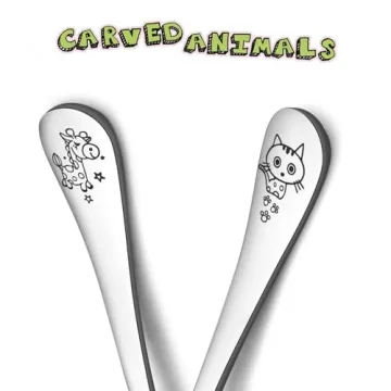 TeamFar Stainless Steel Toddler Utensils with Animal Handles