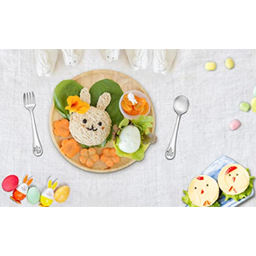 TeamFar Stainless Steel Toddler Utensils with Animal Handles