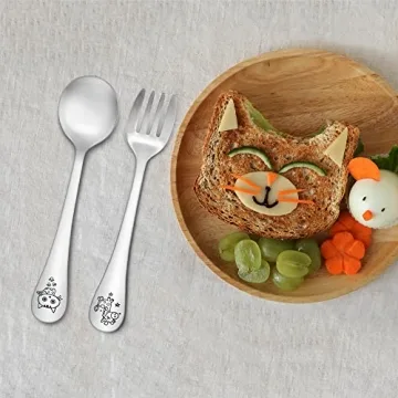 TeamFar Stainless Steel Toddler Utensils with Animal Handles