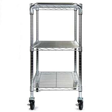 Oceanstar 3-Tier Heavy Duty All-Purpose Utility Cart, Chrome