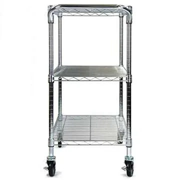 Oceanstar 3-Tier Heavy Duty All-Purpose Utility Cart, Chrome