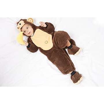 Spooktacular Creations Halloween Toddler Monkey Costume Set with Toy Banana for Infant, Kids, Baby H...