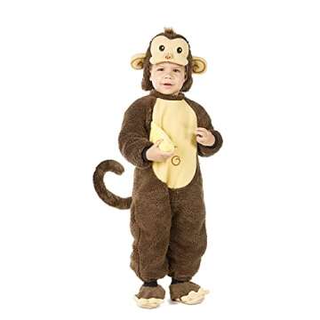 Spooktacular Creations Halloween Toddler Monkey Costume Set with Toy Banana for Infant, Kids, Baby Halloween Dress Up, Safari Themed Parties (18-24 Months)