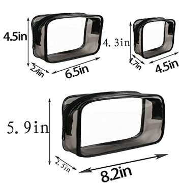 4 Pack Clear Cosmetic bag for travel Clear Toiletry Makeup Bags Tsa Approved Pouch Carry on Airport ...