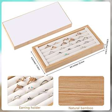 Marsui Bamboo Jewelry Display Set - 8 Pcs Organizer