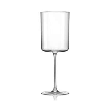 LEMONSODA Luxury Wine Glasses - Elegant Crystal Straight Edge Design - 450ml (15oz) - Housewarming G...