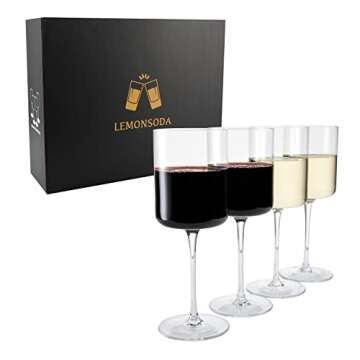 LEMONSODA Luxury Wine Glasses - Elegant Design Set of 4
