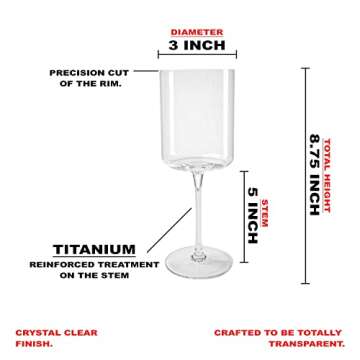 LEMONSODA Luxury Wine Glasses - Elegant Design Set of 4