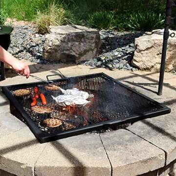Sunnydaze X-Marks Fire Pit Cooking Grate for Outdoor BBQ