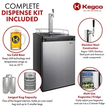 Kegco Kegerator Full Size Keg Refrigerator Stainless Steel
