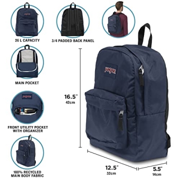 Durable JanSport SuperBreak Backpack for School and Travel