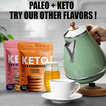 Sugar Free Pumpkin Spice Flavor Keto Cookies 6.35Oz Each Bag Low Carb Gluten Free Paleo Diabetic Diet Friendly 3g Protein (2-Pack)