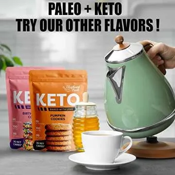 Sugar Free Pumpkin Spice Flavor Keto Cookies 6.35Oz Each Bag Low Carb Gluten Free Paleo Diabetic Diet Friendly 3g Protein (2-Pack)