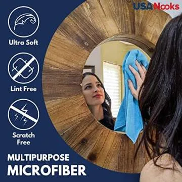 USANOOKS Microfiber Cleaning Cloth - 12Pcs 12.5x12.5 inch High Performance - 1200 Washes, Ultra Absorbent Towels Grip Root Weave Grime & Liquid for Streak-Free Mirror Shine.