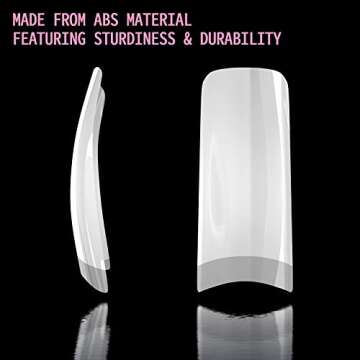 Acrylic Nail Tips 500pcs, French Fake Nails Natural False Nail Tips with Nail Clipper and Storage Case for Nail Art Salon and Home DIY (10 Sizes)