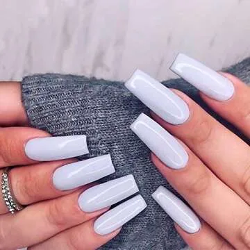 Acrylic Nail Tips 500pcs, French Fake Nails Natural False Nail Tips with Nail Clipper and Storage Case for Nail Art Salon and Home DIY (10 Sizes)