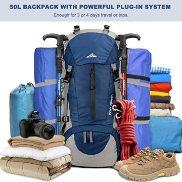 Loowoko 50L Waterproof Hiking Backpack for Adventurers