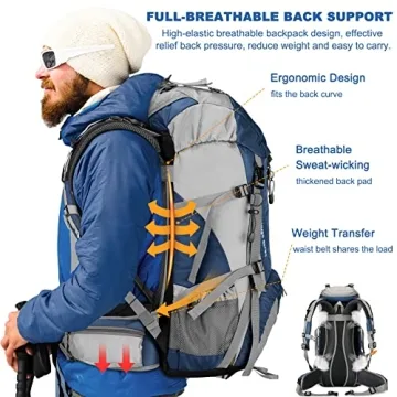Loowoko 50L Waterproof Hiking Backpack for Adventurers