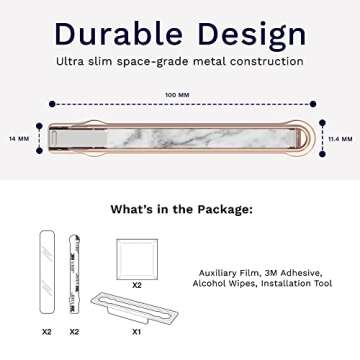 SleekStrip Ultra-Thin Phone Grip, Non-Slip Phone Strap Holder for Hand, Finger Strap for Phone, Adjustable Angle Strap Holder, Phone Case Accessory Gift for iPhone and Android