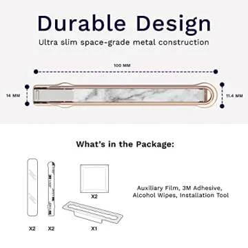 SleekStrip Ultra-Thin Phone Grip, Non-Slip Phone Strap Holder for Hand, Finger Strap for Phone, Adjustable Angle Strap Holder, Phone Case Accessory Gift for iPhone and Android