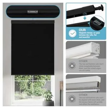 Boolegon No Drill No Tools Cellular Shades - Top Down Bottom Up Honeycomb Blinds