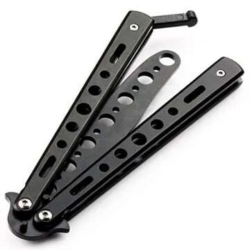 Butterfly knife, 2 Pack Practice Knives Trainer Martial Arts Practice Swords Steel Metal Folding Training Knife Tool Unsharpened for Men Boys Kids CSGO