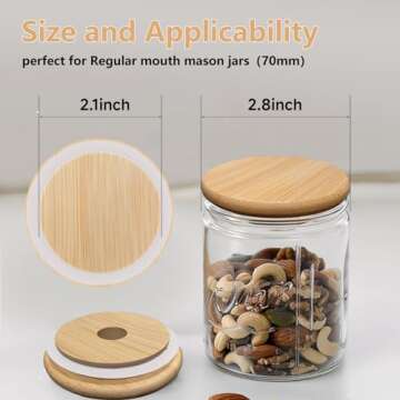 Eco-Friendly Mason Jar Bamboo Lids with Silicone Sealing