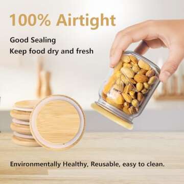 Eco-Friendly Mason Jar Bamboo Lids with Silicone Sealing
