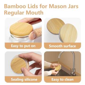 Eco-Friendly Mason Jar Bamboo Lids with Silicone Sealing