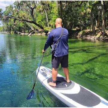 Roc Inflatable Stand Up Paddle Boards with Premium SUP Paddle Board Accessories, Wide Stable Design, Non-Slip Comfort Deck for Youth & Adults (Charcoal)