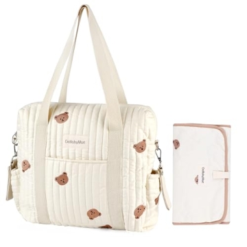 GOBABYMART Large Diaper Bag Tote, Maternity Bag, Travel diaper tote, Multifunction baby bag, Baby Na...