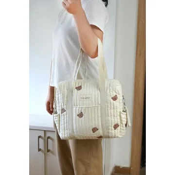 GOBABYMART Large Diaper Bag Tote, Maternity Bag, Travel diaper tote, Multifunction baby bag, Baby Nappy Bags, Messenger bag (Medium - Bears)