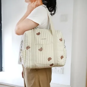 GOBABYMART Large Diaper Bag Tote, Maternity Bag, Travel diaper tote, Multifunction baby bag, Baby Nappy Bags, Messenger bag (Medium - Bears)