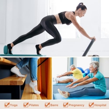 yeuG Grip Pilates Yoga Socks with Non Slip Grips